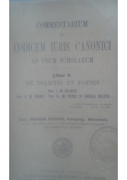Commentarium in codicem iuris canonici V, 1820 r.
