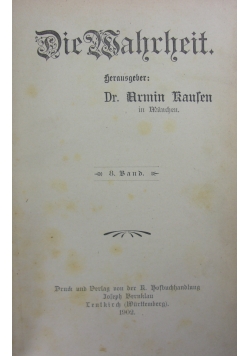 Die Wahrheit, 8. Band, 1902r.