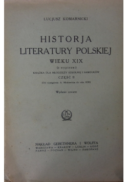 Historja Literatury Polskiej ,1925r.