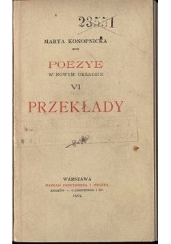 Poezye VI przekłady, 1904r.