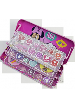 Trzypoziomowe met. etui z kosmetykami Minnie Mouse