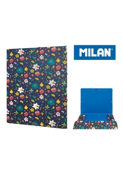 Teczka MILAN A4 cienka z gumką FLOWERY