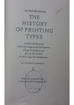 An introduction to the history of printing types