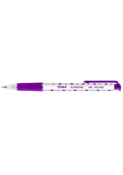 Długopis Superfine aut. 0,5mm fiolet (30szt) TOMA