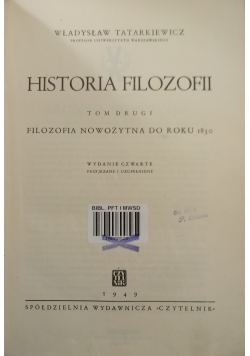 Historia filozofii, Tom II, 1949 r.