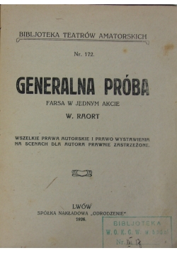Generalna próba, 1926 r.