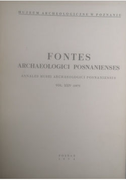 Fontes Archaeologici Posnanienses Vol. XXIV (1973)
