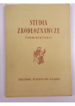 Studia Źródłoznawcze Commentationes V