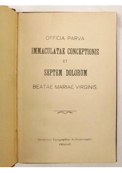 Officia parva immaculatae conceptionis et septem dolarum beatae mariae virginis, 1904 r.