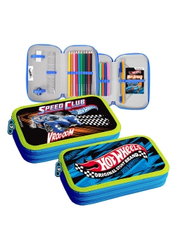 Piórnik 2 zamki wyposażeniem Hot Wheels