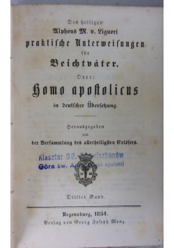 Homo apotholicus, 1854 r.