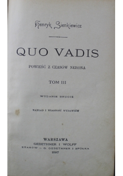 Quo Vadis Tom III 1896 r.