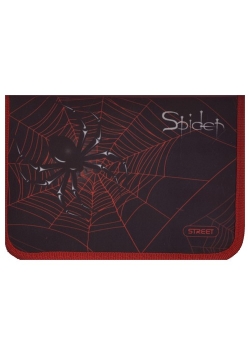 Piórnik 1 suwak 2 klapkowy z wyposażeniem Spider