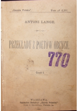 Przekłady z poetów obcych ,1899r.