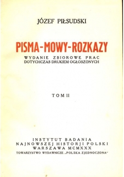 Pisma-mowy-rozkazy,tom II,1930r.