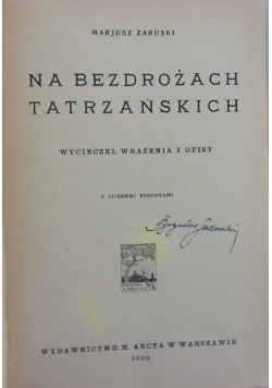 Na bezdrożach tatrzańskich, 1923r.
