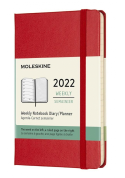 Kalendarz 2022 tygodniowy 12MP tw. scarlet red