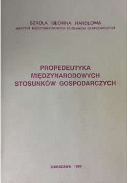 Propedeutyka Międzynarodowych Stosunków Gospodarczych