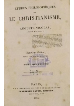 Etudes Philosophiques sur Le Christianisme, 1855 r.