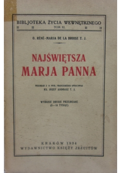 Najświętsza Marja Panna, 1934 r.