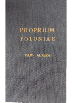 Proprium poloniae  Pars Altera