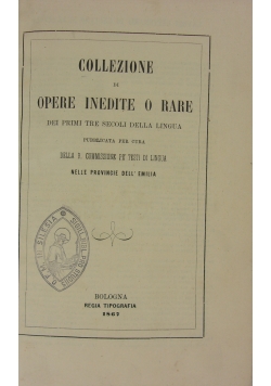 Collezione di opere inedite o rare, 1867 r.