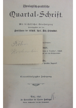 Theologisch praktische quartal schrift, 1898r.