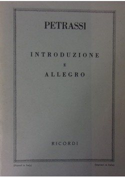 Introduzione e Allegro, 1934r.