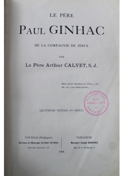 Le Pere Paul Ginhac De La Compagnie De Jesus 1906 r.
