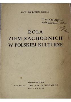 Rola ziem zachodnich w polskiej kulturze 1946 r