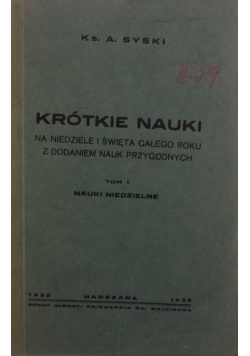 Krótkie nauki, 1932 r.