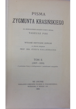 Pisma Zygmunta Krasińskiego, tom II, 1904r.