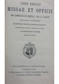 Liber usualiss missae et officii, 1932 r.