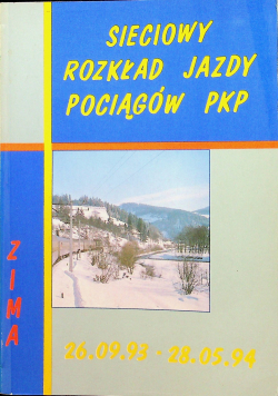 Sieciowy rozkład jazdy pociągów PKP Zima 93 94