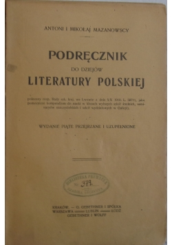 Podręcznik do dziejów literatury Polskiej, 1917 r.