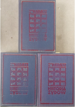 Historja Żydów Reprint z 1925 r  3 tomy