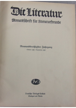 Die Literatur monatsschrift für literaturfreunde, 1936-1937r.