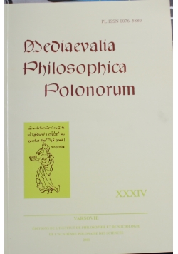Mediaevalia Philosophica Polonorum XIX