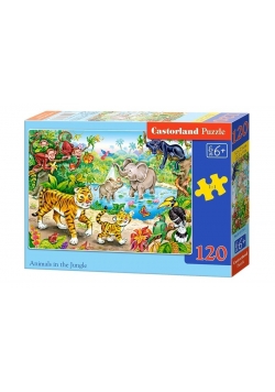 Puzzle 120 Zwierzęta w dżungli CASTOR