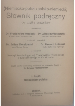 Niemiecko-polski i polsko-niemiecki słownik podręczny do użytku prawników, 1916 r.