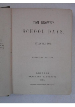 School Days, 1858 r.