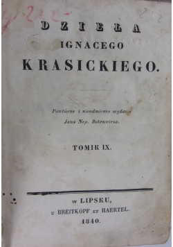 Dzieła Ignacego Krasickiego, 1840 r.