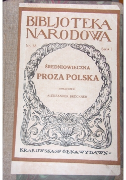 Średniowieczna proza polska, BN, 1923 r.