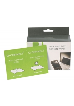 Chusteczki do czyszczenia ekranów TFT/LCD Q-CONNECT, 2x20 sztuk