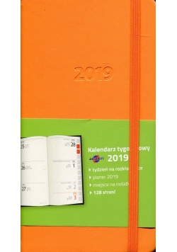 Kalendarz 2019 KK-DLT L książkowy tygodniowy Lux pomarańczowy