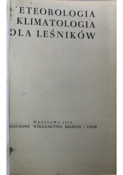 Meteorologia i klimatologia dla leśników