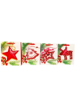 Torebka brokat Xmass Stars Duża A4 12 sztuk