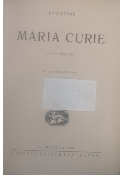 Maria Curie, 1946 r.