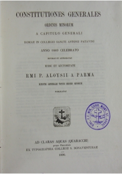 Constitutiones generales, 1890r.
