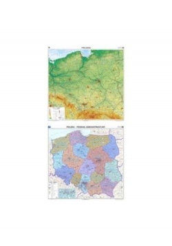 Polska mapa ścienna Ogólnogeograficzna / Administracyjna